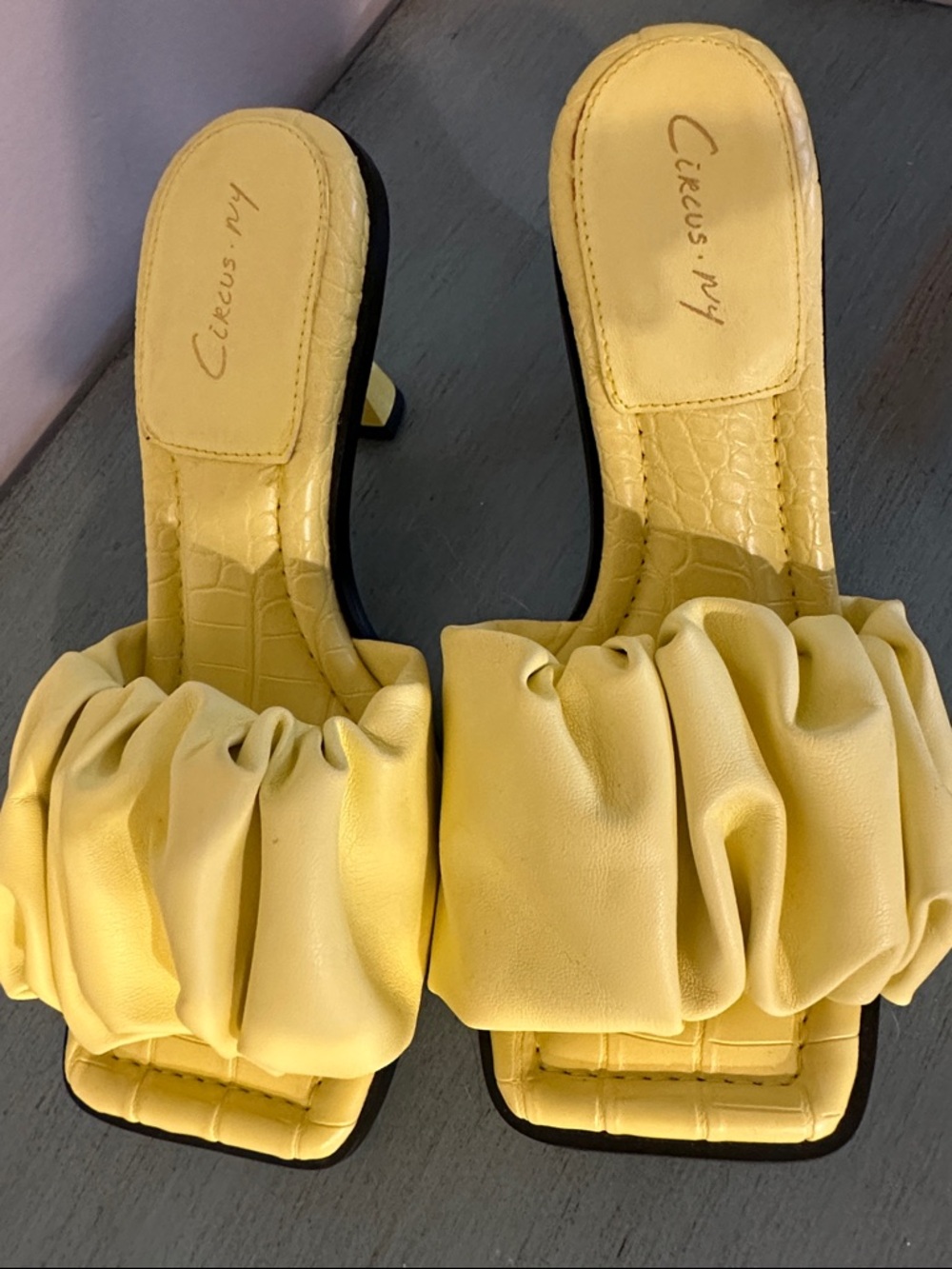 Circus by Sam Edelman Yellow Ruffle Slide Mules